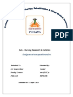 Nursing Research Questionnaire Analysis