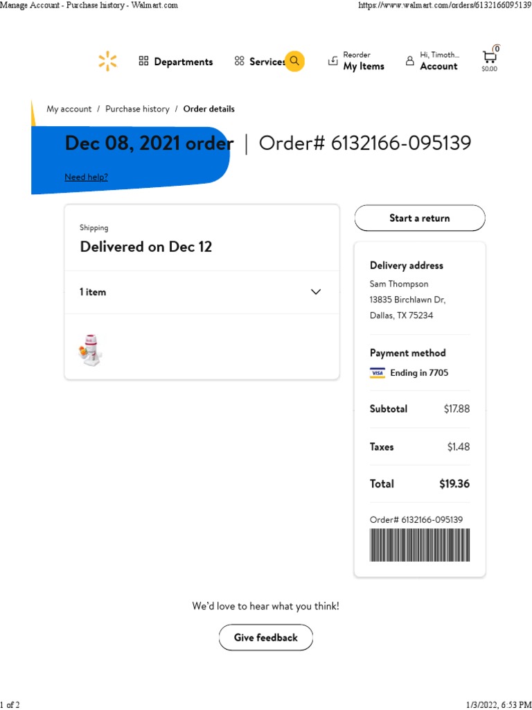 Manage Account Purchase History Walmart Com 4 PDF