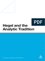Angelica Nuzzo Hegel and The Analytic Tradition