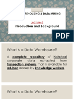 Data Warehousing & Data Mining: Introduction and Background