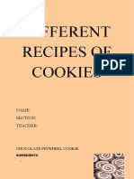 Different Recipes of Cookies: Name: Section: Teacher