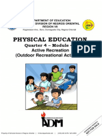 Physical Education: Quarter 4 - Module 4b Active Recreation (Outdoor Recreational Activities)