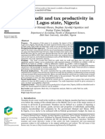Tax Audit and Tax Productivity in Lagos State, Nigeria