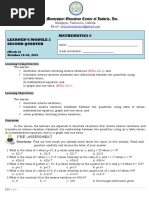 Module in Mathematics 9 Week 2 Second Quarter