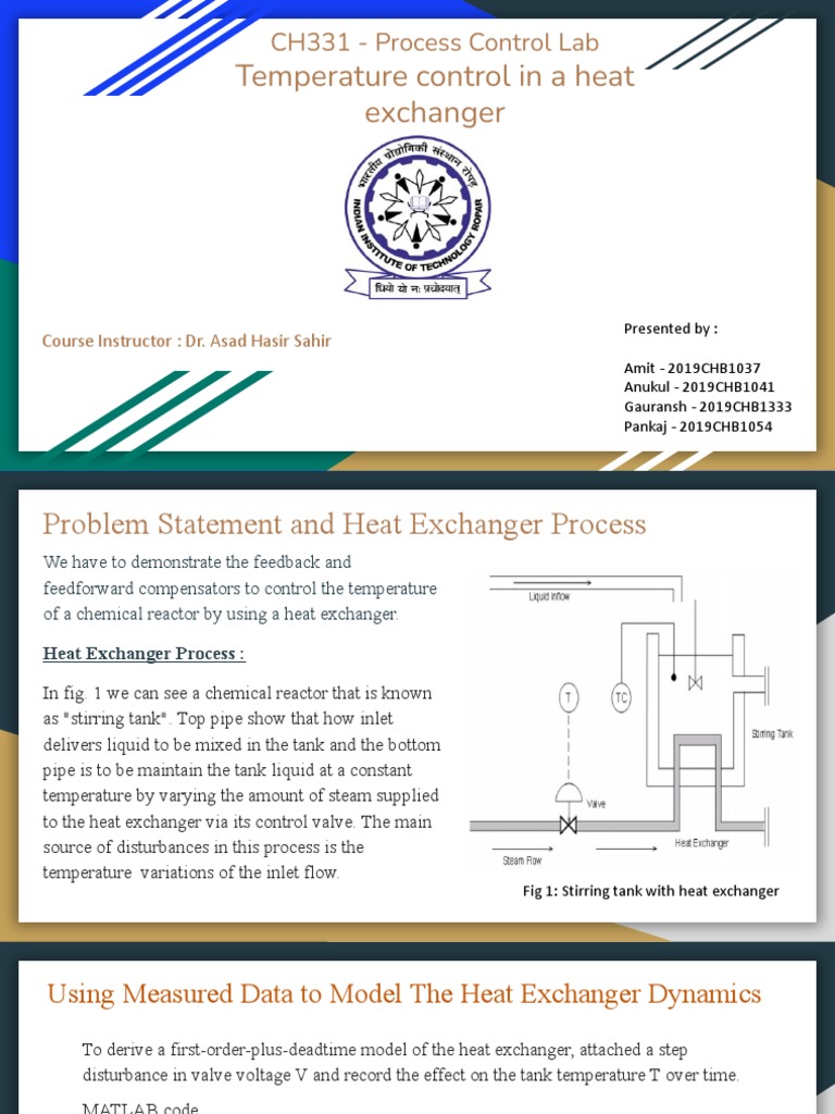 CH331 Process Control Lab Temperature Control in A Heat Exchanger