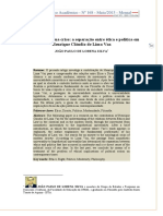 Modernidade e sua crise: a separação entre ética e política em Henrique Cláudio de Lima Vaz