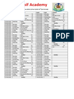 Al-Saif Academy Class 10 Date Sheet 2021-22