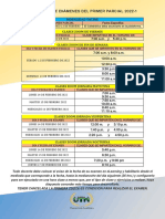 Calendario de Exámenes Del Primer Parcial 2022