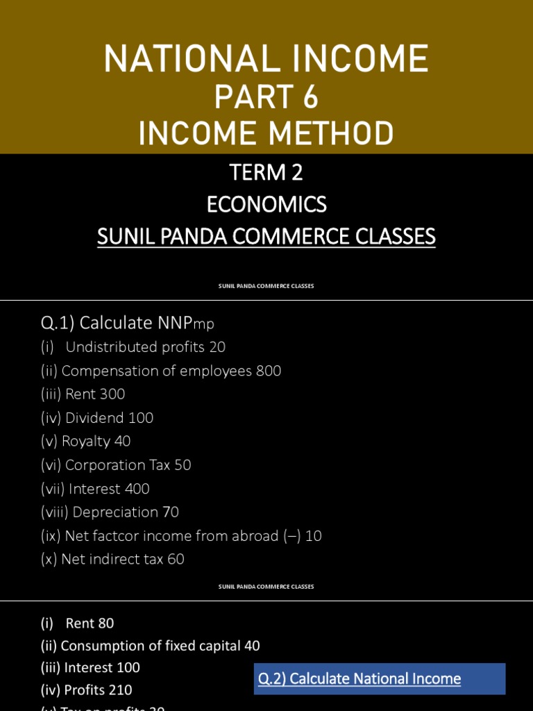 National Income Calculations Guide | PDF | Income | Consumption Of ...