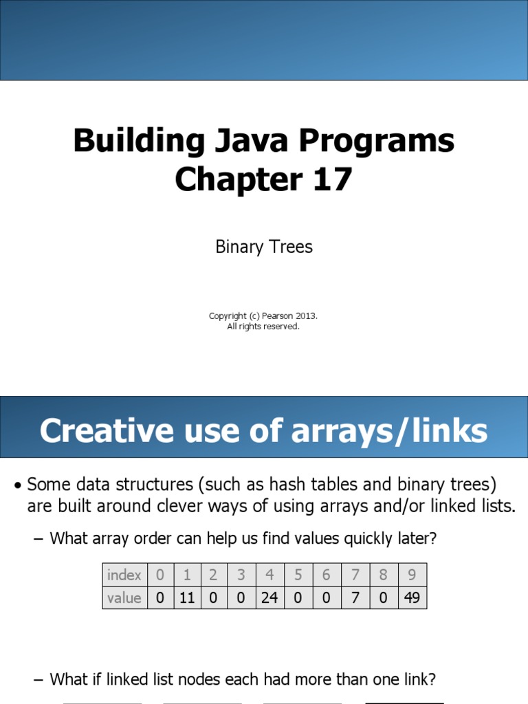 Building Java Programs: Binary Trees | PDF | Parameter (Computer ...