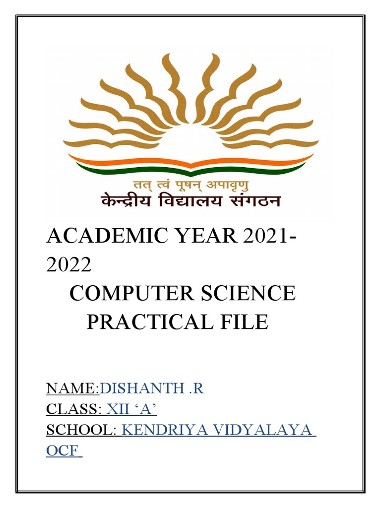 Class 12 CS Practical Guide | PDF | Python (Programming Language ...