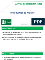 Business Analytics Through Ms Excel: Introduction To Macros