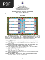 Learning Activity Sheet in Mapeh 8 (P.E) Third Quarter - Week 5 and 6 I. Scrabble