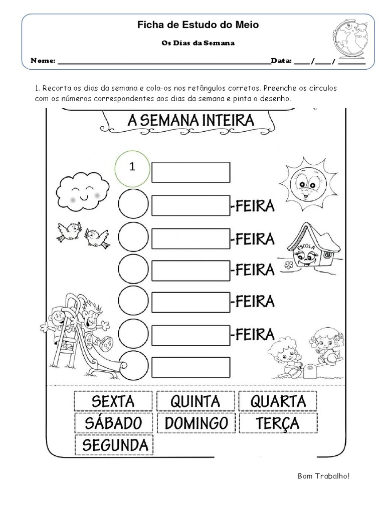 Atividades Educativas: Dias da Semana | PDF
