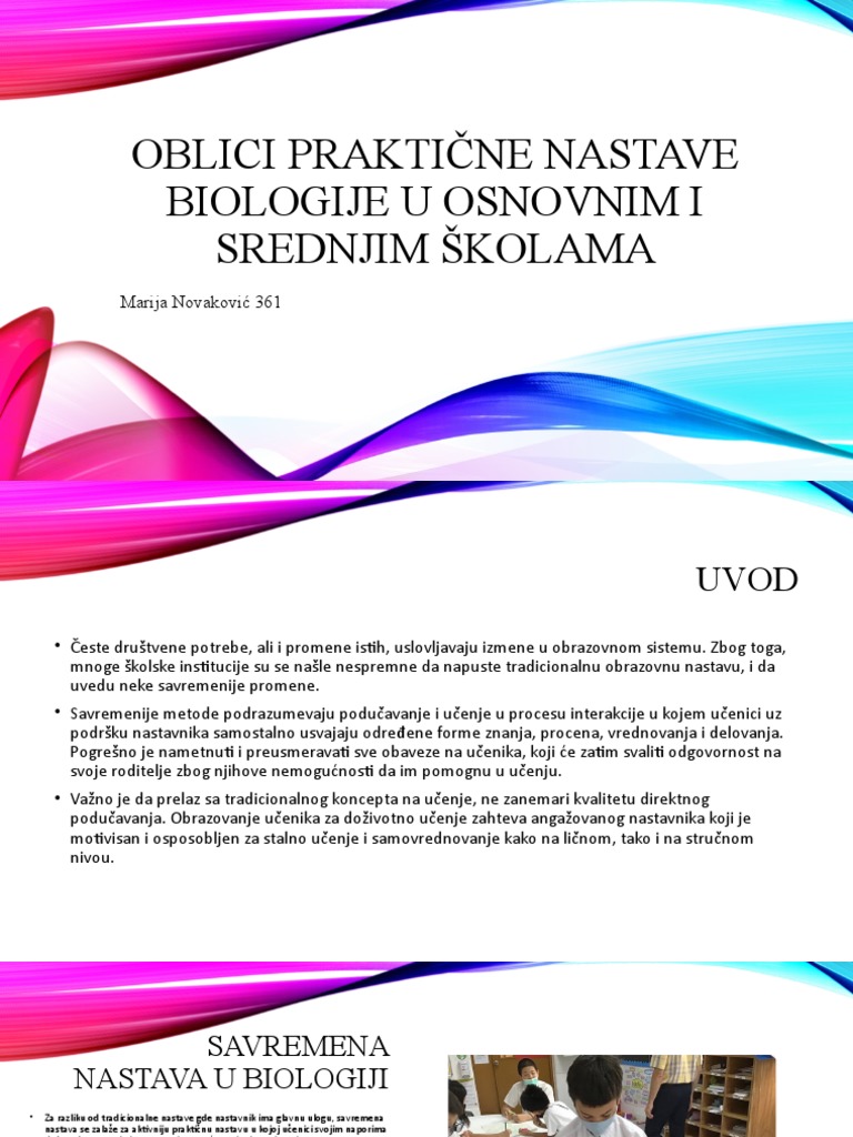 Oblici Praktične Nastave Biologije U Osnovnim I Srednjim - Marija ...
