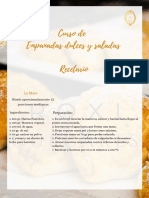 Receta y Lista de Materiales Del Curso de Empanadas Dulces y Saladas