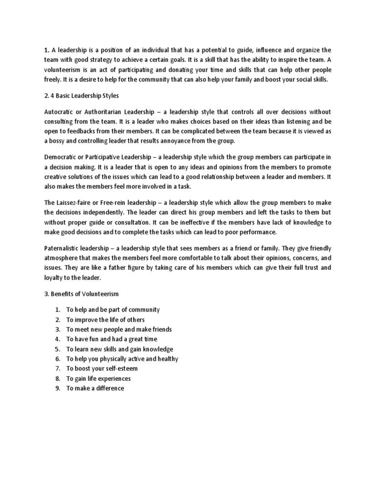 Leadership Emergence Through Volunteerism | PDF