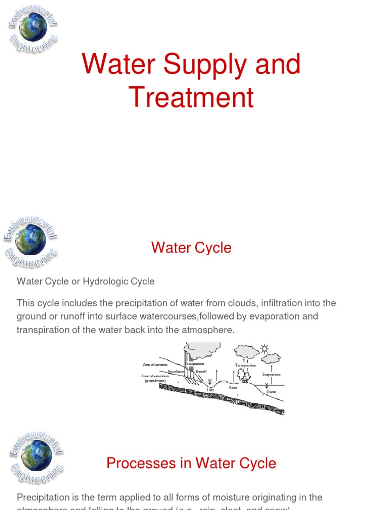 Water Supply and Treatment PDF Aquifer Groundwater