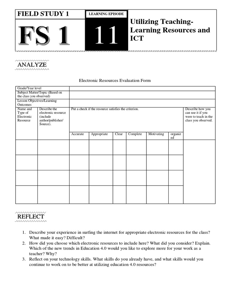 Evaluating ICT in Teaching Resources | PDF | Educational Assessment ...