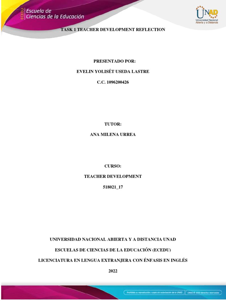 Task 1 - TEACHER DEVELOPMENT | PDF | Teachers | Teacher Education