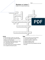 Complete the crossword puzzle on business or leisure travel