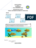Solve: Intervention Output Grade 5 Mathematics-Order of Operations