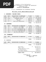 Bill of Materials: I. Concrete / Masonry Works