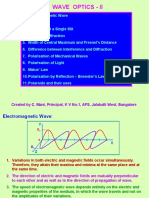 Wave Optics - Ii: Created by C. Mani, Principal, K V No.1, AFS, Jalahalli West, Bangalore