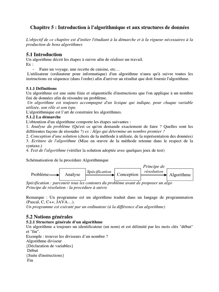 Introduction à l'algorithmique | PDF | Structure de contrôle | Tableau ...