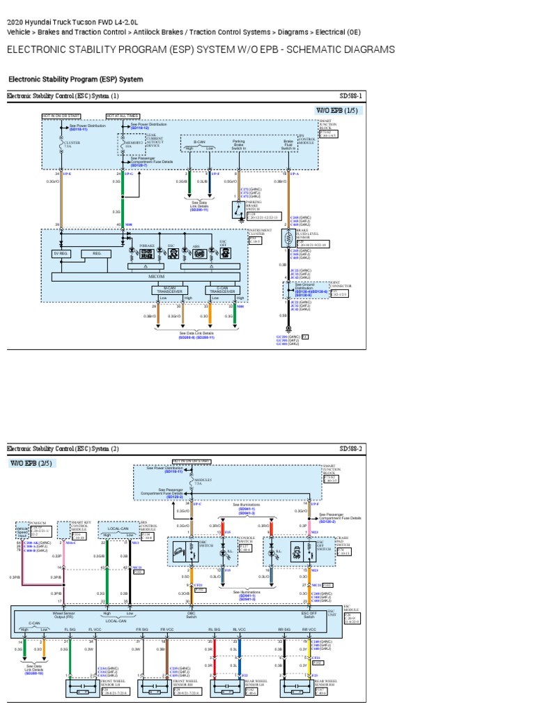 Electronic Stability Program (ESP) System W o EPB Schematic