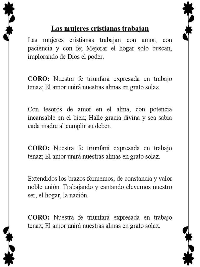 Himno Las Mujeres Cristianas Trabajan PDF