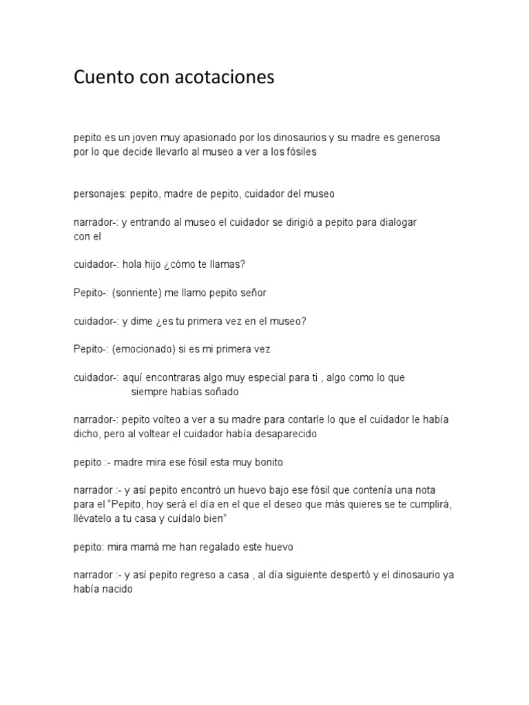 Cuento Con Acotaciones