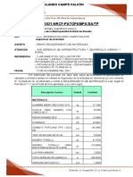 INFORME N° 001-2021-NRCF-PATOPAMPA-SA REQUERIMIENTO D EMATERIALES