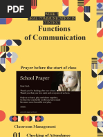 Functions of Communication: Week 2 Oral Communication in Context