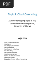 Topic 1: Cloud Computing: ADM3378 Emerging Topics in MIS Telfer School of Management, University of Ottawa