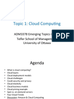 Topic 1: Cloud Computing: ADM3378 Emerging Topics in MIS Telfer School of Management, University of Ottawa
