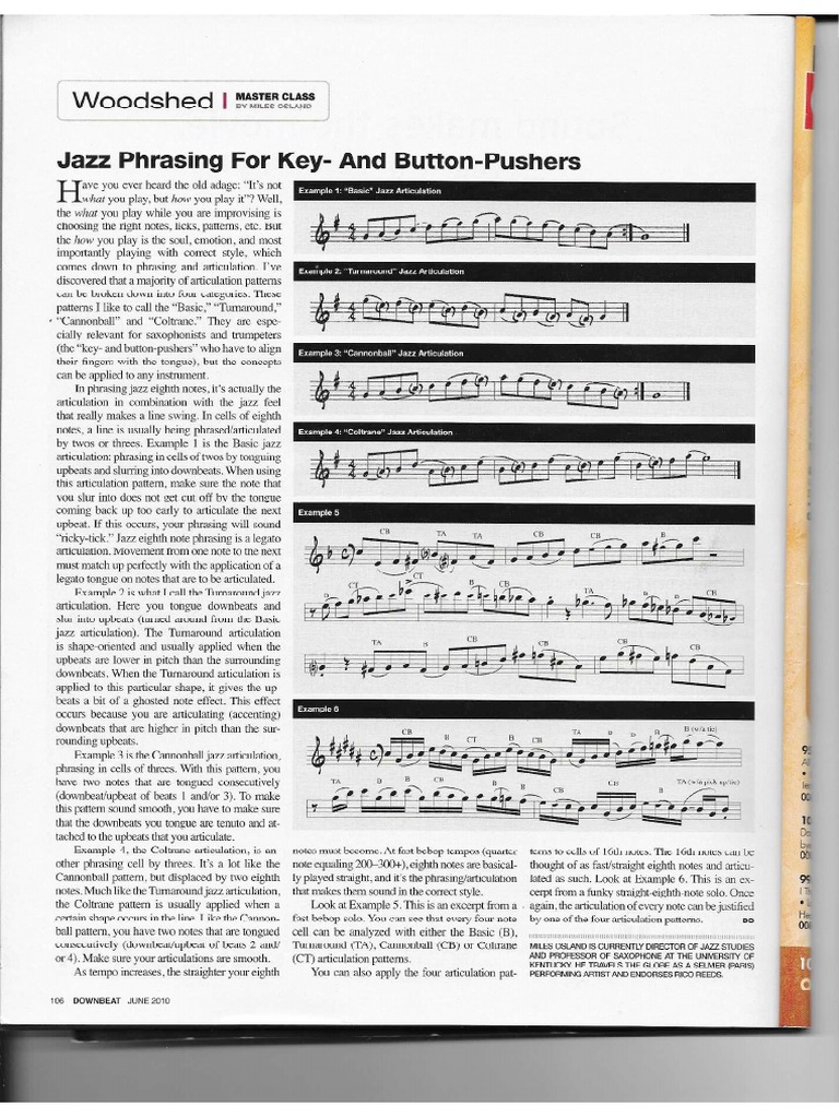 Jazz Articulation Hand Outs PDF