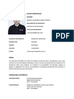 Curriculum Vitae - Manuel Alejandro Gómez Ortega