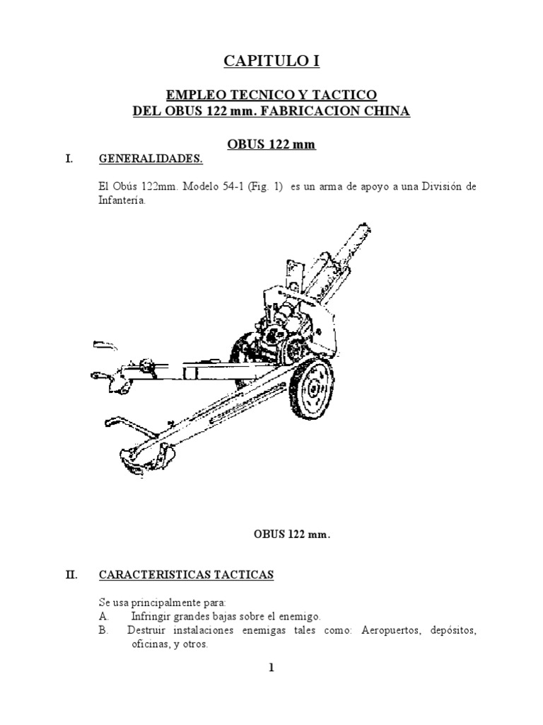 Empleo y características del obús 122 mm | PDF | Cartucho (armas de ...
