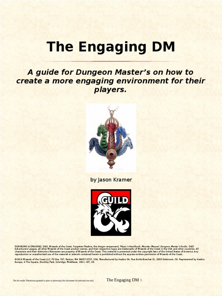 The Engaging DM: A Guide For Dungeon Master's On How To Create A More ...