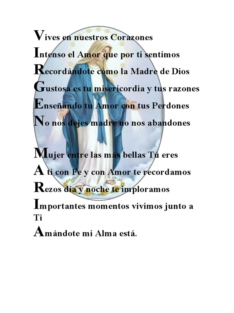 Acrostico Virgen Maria