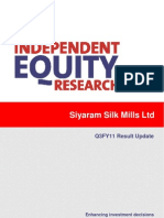Siyaram Silk Mills LTD: Q3FY11 Result Update