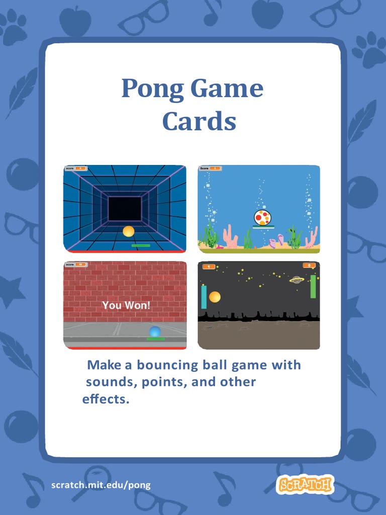 Pong Game Cards Make A Bouncing Ball Game With Sounds, Points, and