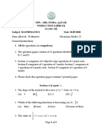 Xii Weekly Test Question Paper - 2020-21