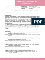 Solar Energy Engineering and Technology: Prof. Pankaj Kalita Type of Course: Course Duration: Exam Date