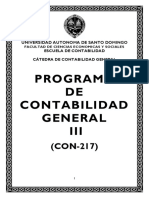 PROGRAMA DE CLASES CONTABILIDAD  GENERAL III (CON-217)