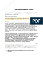 Rolul Asistentei Și Evaluarea Preoperatorie În Tranzițiile Pacientului