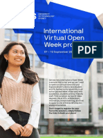 International Virtual Open Week Program: 07 - 10 September 2021