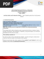 Activities Guide and Evaluation Rubric - Unit 2 - Task 4 - Speaking Task Forum and Practice Session