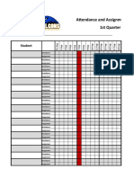 Attendance and Assignment Checklist 1st Quarter: Student